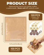 Bake Choice 100PCS Cookie Bags with Seal, 5.7x6.5 Individual Treat Bags