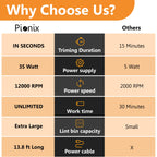 Pionix Extra Power Fabric Shaver - 35W Electric Lint Remover for Clothes/Upholstery/Furniture/Couch - Speed of 12000 RPM - Heavy Duty Sweater Shavers to Remove Pilling - Large Fuzz Remover Yellow