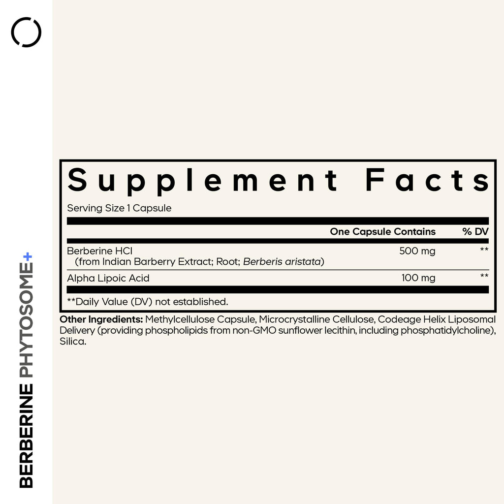 Codeage Berberine Phytosome Supplement - Berberine HCL, Alpha Lipoic Acid, Phospholipid Complex - 2-Month Supply - Berberine HCL - Berberine Hydrochloride - Gluten-Free, Non-GMO - 60 Capsules