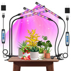 Garpsen Plant Light, 2 Heads Grow Lights for Seed Starting with Clip, 2Pack