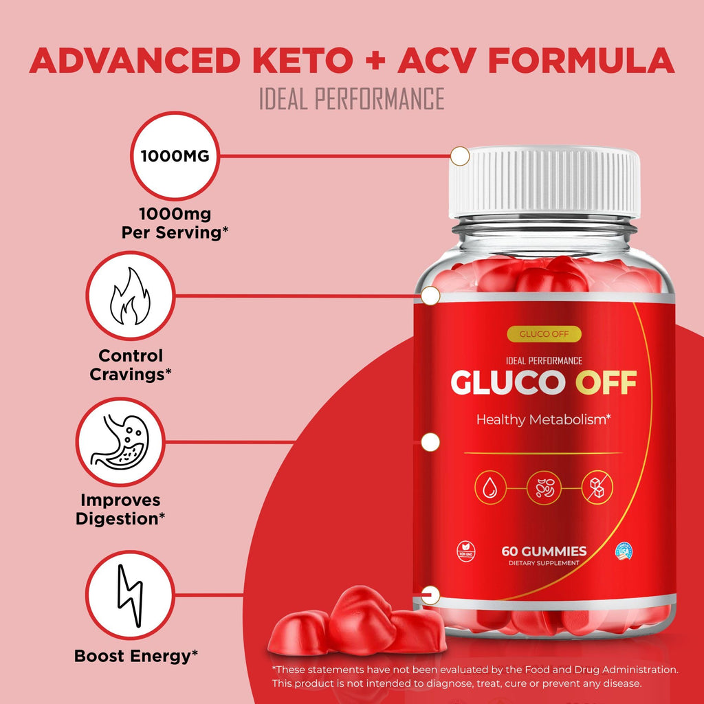 IDEAL PERFORMANCE Gluco Off Gummies, GlucoOff Gummy Reviews (5 Pack)