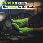 TitanFlex Heavy Duty Green Industrial Nitrile Gloves, 8-mil, XL, Box of 100, Latex Free, Raised Diamond Texture Grip, Powder Free, Food Safe, Rubber Gloves, Mechanic Gloves