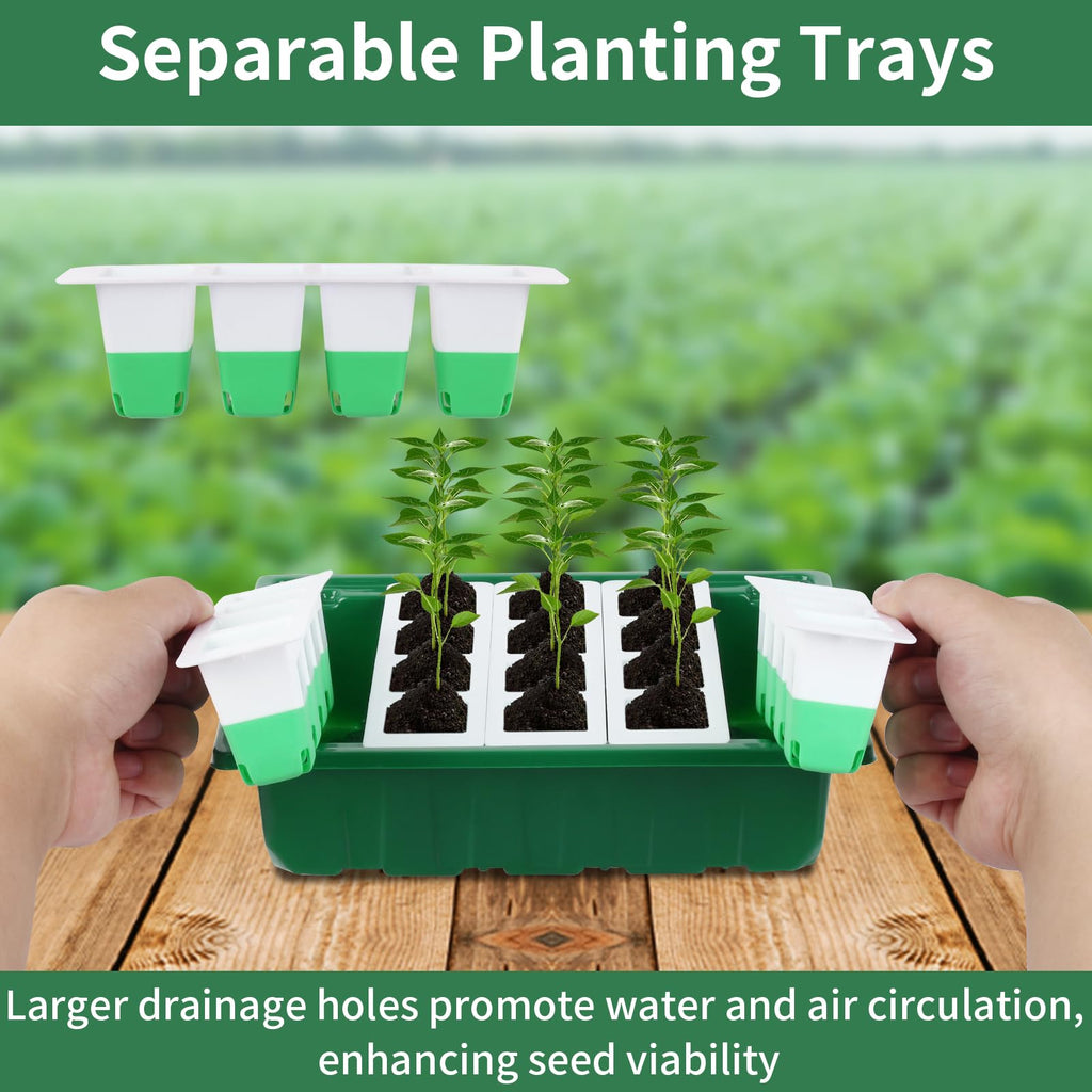 Sondiko Seed Starter Tray with Soft Silicone Cells, 80-Cell Reusable Seed Starter Kit, Seedling Starter Trays with Humidity Dome, Mini Germination Kit for Starting Vegetable, Flower & Herb Seeds