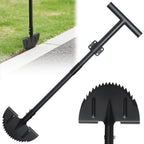 Edger Lawn Tool, Sharp Saw-Tooth Half Moon Hand Lawn Edging Tool for Landscaping, 49" Adjustable Long Handle Manual Edgers with T-Grip for Sidewalk Flower Bed Yard Garden Border Cable Burying