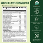 EarthFirst Organic Once Daily Multivitamin for Women 50+, Supports Bone Strength, Energy, and Heart Health, 30 Count