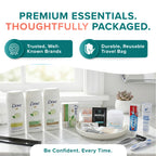 TrekTote 20 Piece Unisex Travel Hygiene Kit with Toiletries & Personal Care Essentials, TSA-Compliant, Individual and Bulk Packs Available
