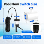 Hoodutric Flow Switch, GLX-FLO-RP for Hayward Goldline Aquarite Salt System Pool Flow Sensor Suitable Aqua Rite Swimming Pool Salt Cell System Assembly with Tee and 15ft Cable