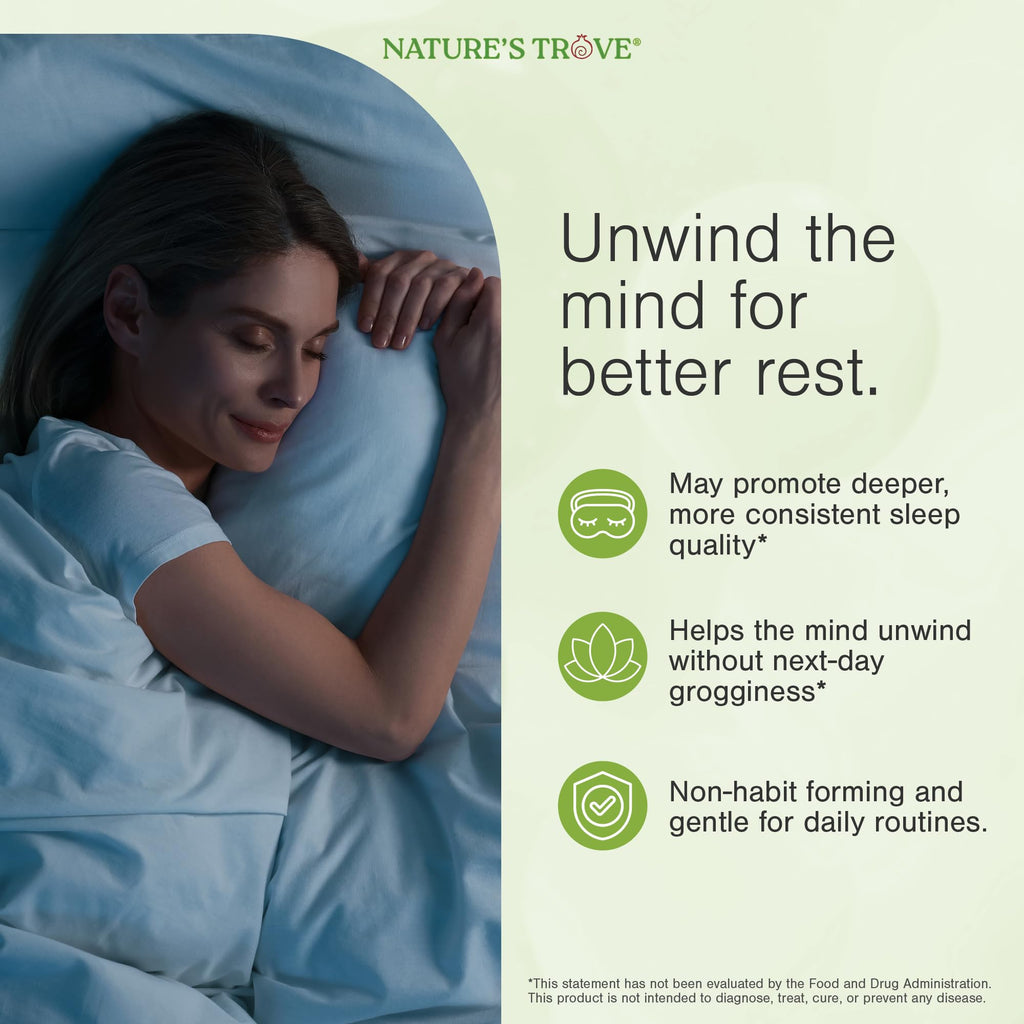 Nature's Trove L-Theanine 200mg Super Value Size - 365 Vegetarian Capsules