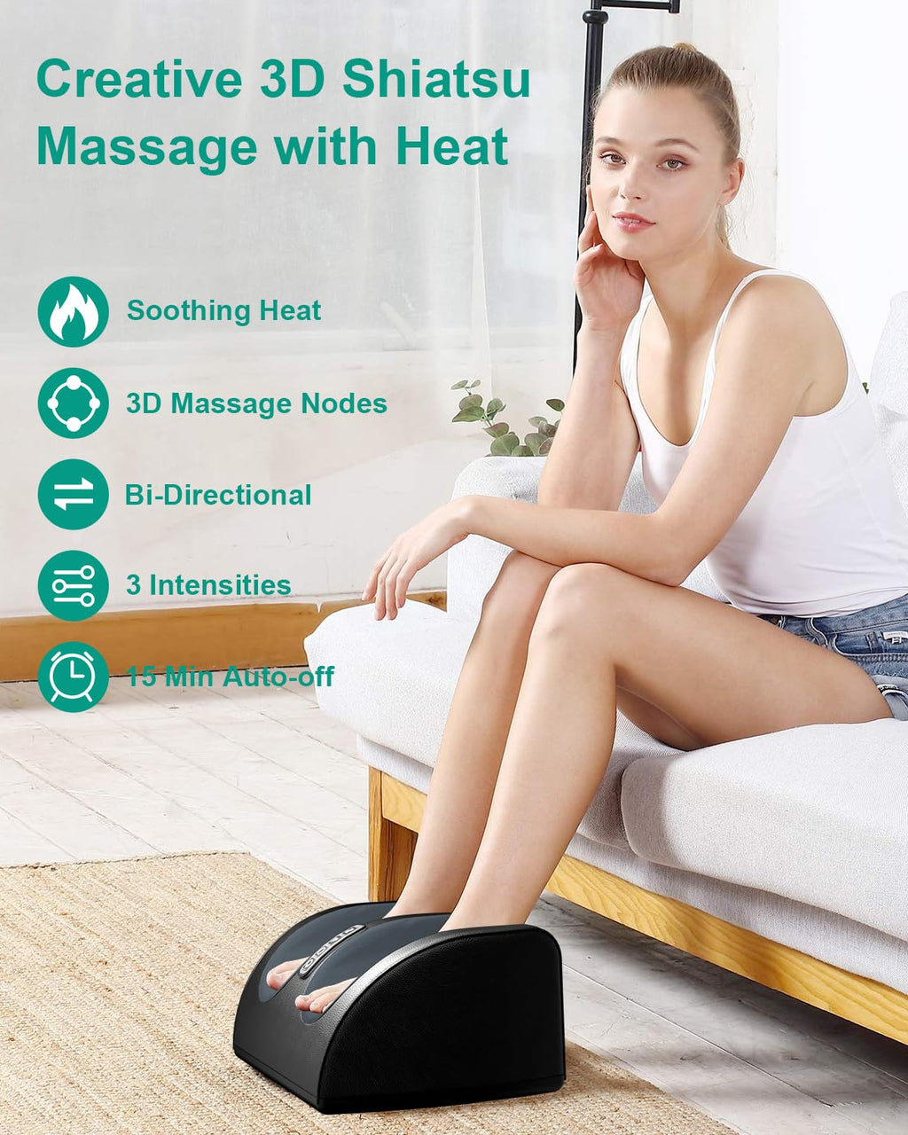 LINGTENG Shiatsu Foot Massager with Heat, FSA Eligible HSA Foot Massager