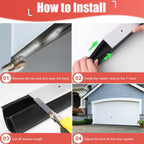 Garage Door Seals Bottom Rubber - Jobon 20 Ft Universal U+O Weatherproofing Garage Door Weather Stripping Bottom Seal Replacement Fits Most Standard Garage Doors, Easy Installation