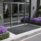 Extra Large Indoor/Outdoor Entrance Mat - 4 x 5 Feet, Rubber Border Door Mat Heavy Duty, Waterproof, Low-Profile, Easy to Clean, Rubber Entry Mat, Commercial Floor Mat, Charcoal Grey