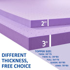 SINWEEK 2 Inch Gel Memory Foam Mattress Topper, Twin Size