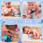Gigilli Bathtub Toys for Toddlers 1-3, Light Up Whale Bath Tub Toys for Infant 0-6 6-12 12-18 Months or Kids Ages 2 3 4 5, Rechargeable White