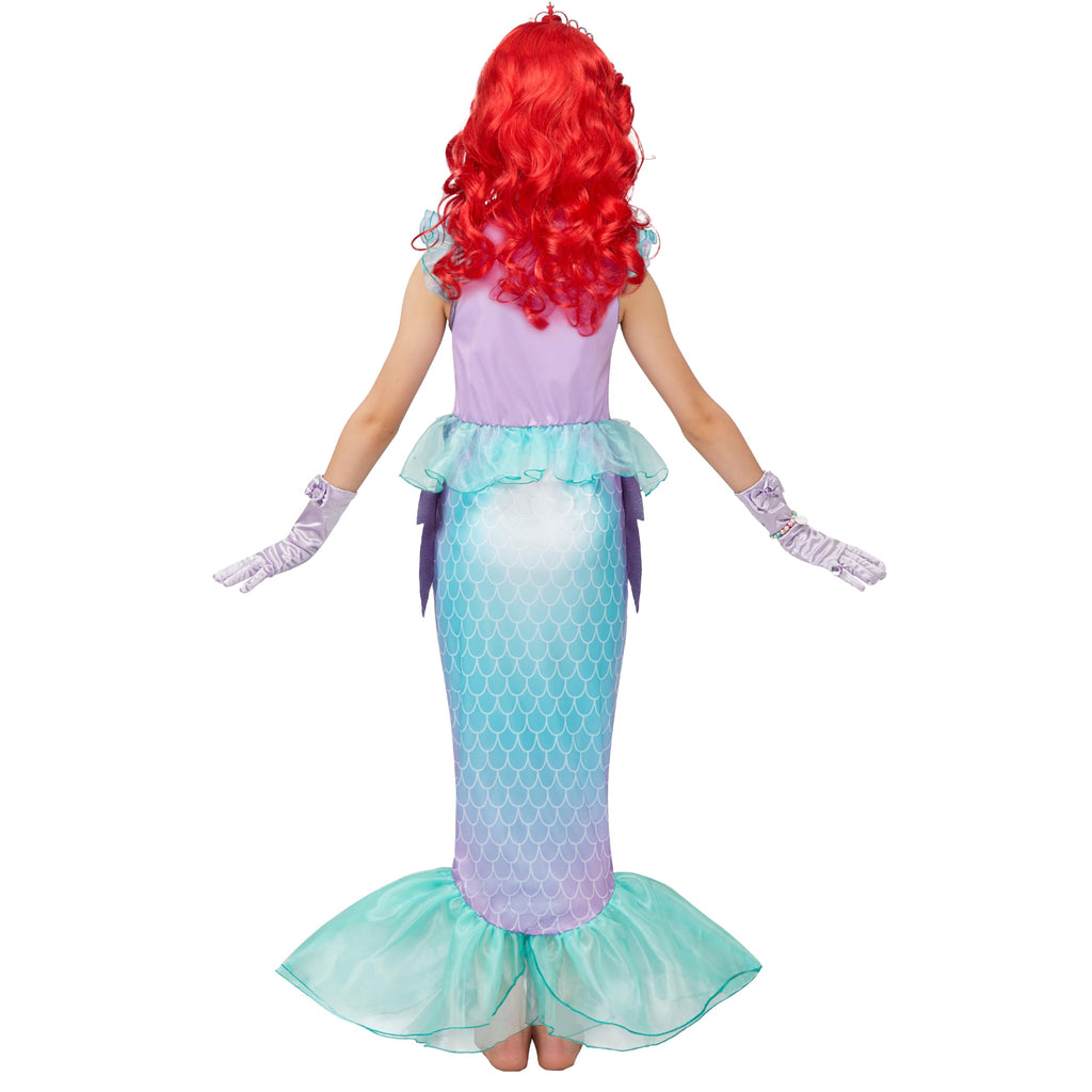 Spooktacular Creations Halloween Little Mermaid Costume with Mermaid Tail for Princess Girls 4-6 for Cosplay, Birthday Outfit