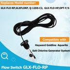 Cooouds GLX-FLO-RP Flow Switch Assembly for All Hayward Goldline Aquarite Salt Systems, Metal Induction Structure Pool Flow Sensor Suitable Hayward Salt Cell & Chlorine Generator with 15-Feet Cable