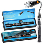 VIBELITE Extendable Magnetic Flashlight with Telescoping Magnet Pickup Tool-Fathers Day Dad Gifts for Husband, Dad, Men, Women, Him, Mechanic, Birthday Gifts for Men, Cool Gadget, Black