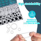 KEZE 1228 Pcs 32 Size Silicone O Rings Assortment Kit with Pick and Hook,White Heat Resistance VMQ Seal O Ring Set Metric OD:4-32mm