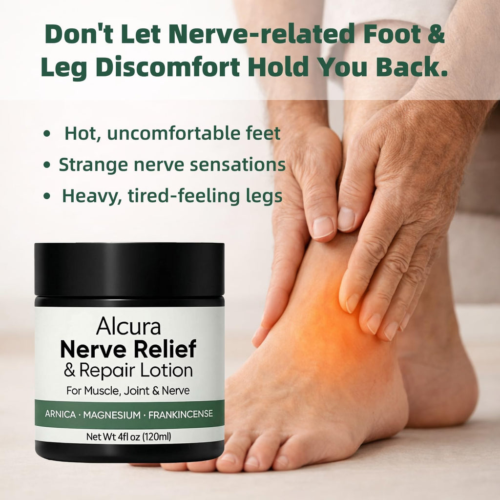 Alcura Nerve Cream, Alcura Neuropathy Lotion with Arnica, Daily Nourishment for Health, Suitable for Knee, Lumbar, Neck, Hand and Foot