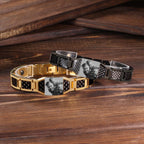 Luxladis Personalized Photo Bracelet for Men Customized Picture Bracelet Gift for Dad Husband Brother Fathers Day (Black)