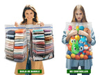 25 Gallon Jumbo Storage Bags, 3.5 Mil Thick Clear Plastic Zipper Bags with Handles, 35" x 24" Extra Large XL Heavy Duty for Home, Travel, and Moving (5 Packs)