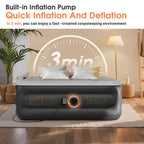 Air Mattress Full with Built in Pump,20'' Inflatable Mattress 2 Mins Self-Inflation/Deflation,Thicker Blow up Mattress Leak-Proof,Flocked Top Air Bed with Storage Bag for Home, Camping & Guests
