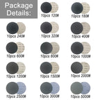 140Pcs 3 Inch Wet Dry Sanding Discs, Assorted 120 to 5000 Grit Silicon Carbide Hook & Loop Sandpaper with 1/4" Shank Sanding Pads and Foam Buffering Pad for Wood Metal Car Polishing & Finishing