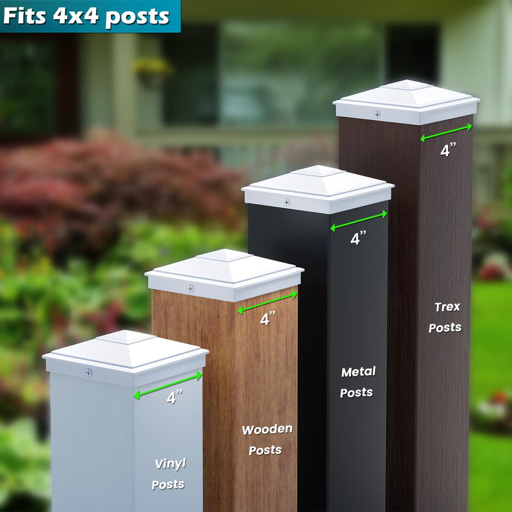 SIEDiNLAR 4x4 Pyramid Post Caps Waterproof Outdoor 4x4 Post Cover, Fits 4x4 3.5x3.5 Vinyl Wood Posts for Fence Deck Mailbox Patio (White, 36 Pack)