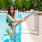 IRONMAX Swimming Pool Ladder, 3-Step Heavy Duty Stainless Steel Pool Stair w/Non-Slip Steps, Easy to Install, Pool Ladder for Inground Pools, Gym & Water Park, 265 LBS Weight Capacity