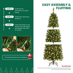 SHareconn Prelit Artificial Pencil Christmas Tree 6FT & Warm White Lights