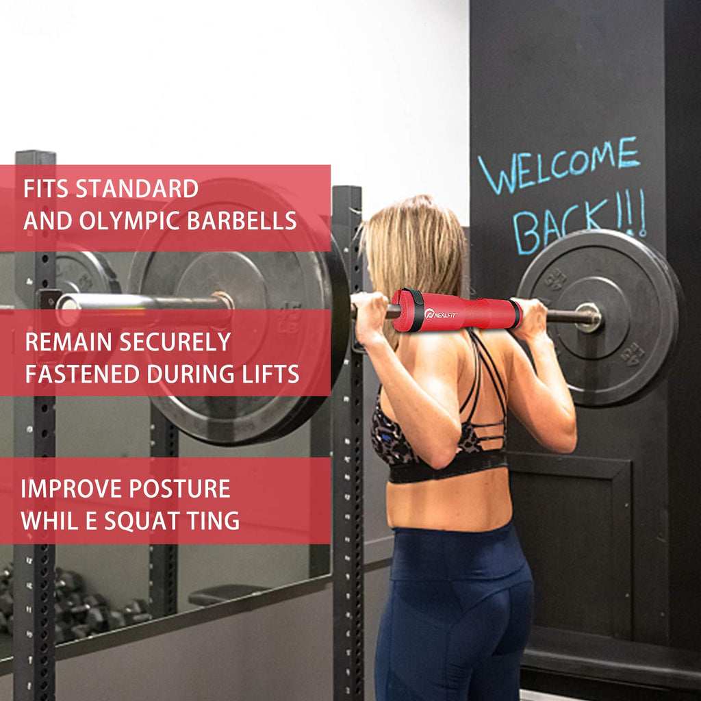 NEALFIT Barbell Pad Squat Pad for Squats���Squat Bar Pad���Great for Weightlifting,Lunges and Hip Thrusts���Foam Sponge Pad���Fit Standard and Olympic Bars Perfectly