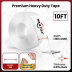 NULTAT 90 Feet Double Sided Tape Heavy Duty, 1.18" x 120" Strong Nano Double Stick Tape, Removable, Washable, ReusableTapes for Wall, Clear Multipurpose Two Sided High Temperature Tape(90 Feet)