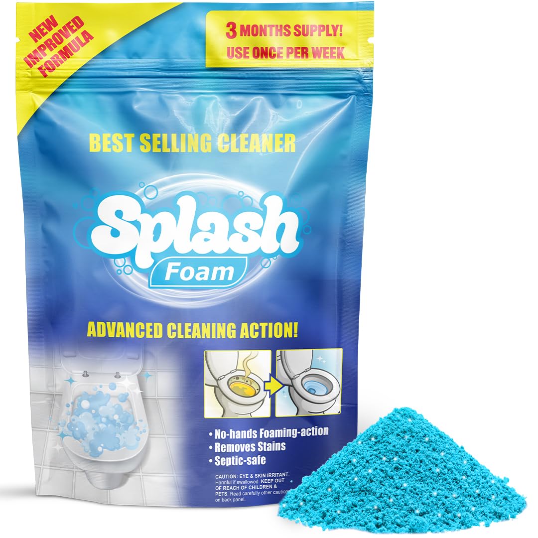 Splash Foam Toilet Cleaner - Self Activating Miracle Powder for Toilet Bowl Cleaning