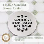 DrainWig Shower Drain Hair Catcher – Disposable Bathroom Hair Trap, Easy to Install in Shower Drain Cover, Helps Prevent Clogs – As Seen on Shark Tank - Bathroom Accessories - Shell (2-Pack)