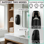Automatic Air Freshener Dispenser – 2-Pack Wall Mounted Time Mist Spray for Home, Bathroom & Office – Battery Operated Scent Sprayer Compatible with Commercial Air Fresheners(Black)