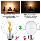 LiteHistory Dimmable E26 Edison Bulb G16.5 Light Bulb 6W Equal 60 watt Light Bulb AC120V Warm 2700K E26 led Bulb for Pendant,Chandeliers,Vanity,Wall sconces Edison Light Bulbs 60 Watt 600lm 6Pack