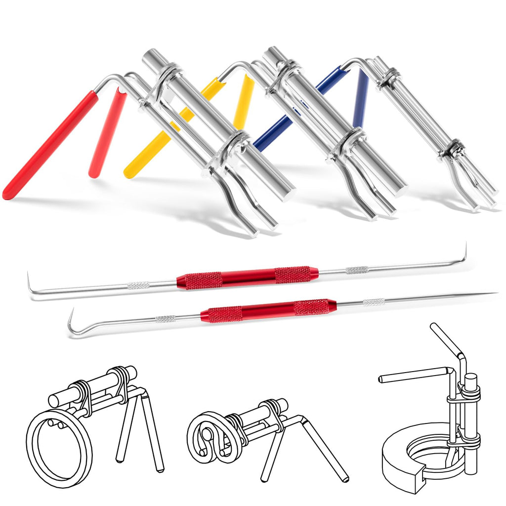 5 Pack Hydraulic Seal Installation Tool Kit, Hydraulic Cylinder Piston Repair Seal Tools, U-Cup Rod Seal Installation Tool Kits, Upgraded Seal Twistor Install Tool Set with Pick and Hook Set