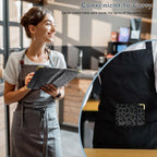 YeeCASE Server Book with Zipper Pocket, High Volume, Expandable Server Book, Money Pocket and Fold, Restaurant Waitstaff Organizer Fit Server Apron with High Volume Pocket (Leopard-Black)