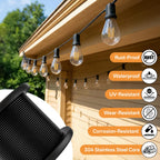 CELYND Black Vinyl Coated Cable - 304 Stainless Steel Wire Rope 1/16 Inch Overmolded to 3/32 Inch for Outdoor Hanging DIY Projects String Lights Trellis Clothesline 200ft