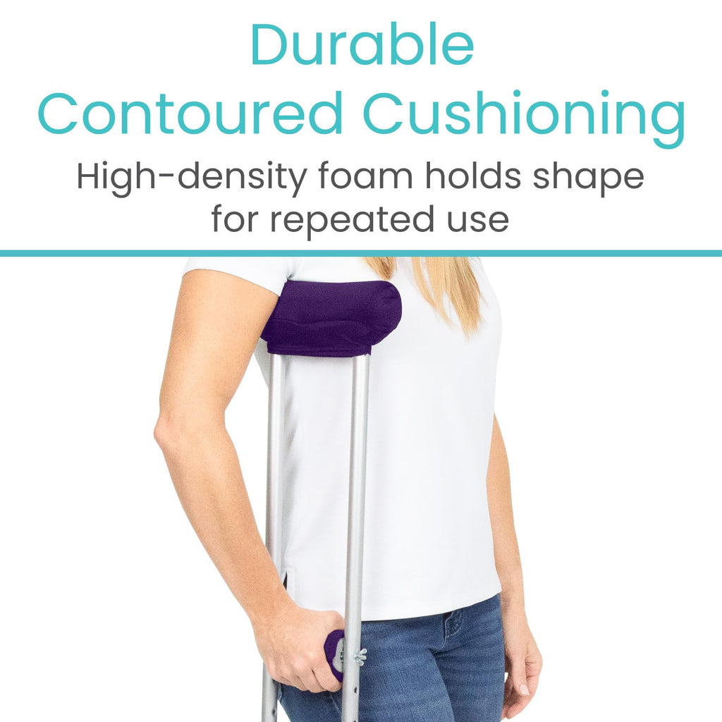 Vive Premium Crutch Pads & Hand Grips - Comfortable, Breathable, Machine Washable Padding - Moisture Wicking & Odor Reducing Pillow Accessory Covers for Adult & Youth Walking Crutches