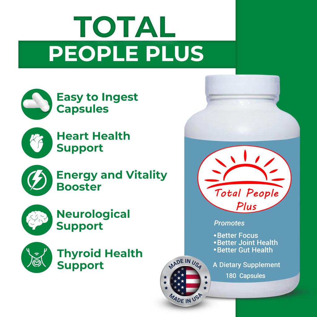 Total People Plus - Multivitamin & Minerals for Adults - Dietary Supplements Rich in Major Minerals with Mix of Vitamins A, D, and E - Boosts Energy and Vitality - 180 Capsules