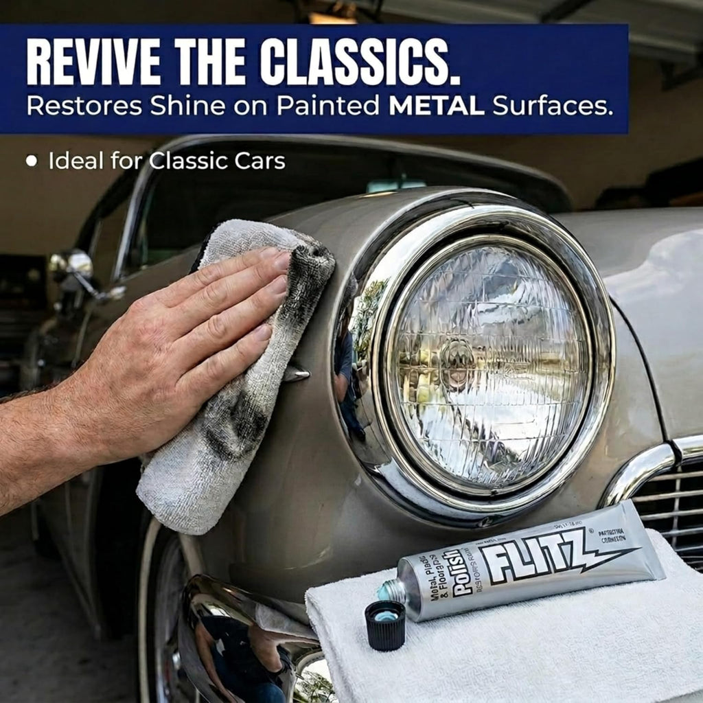 Flitz Metal Polish Paste - 1.76oz USA-Made Polish for Solid Chrome, Stainless Steel, & Aluminum - Non-Abrasive for Light Oxidation - Requires Manual Buffing - Not for Plated/Coated Surfaces (3 Pack)