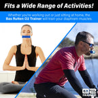 Bas Rutten O2Trainer: Breathing Muscle Training Device | Lung Power & Endurance Tool for Athletes, Singers & High-Altitude Performance | Diaphragmatic Respiratory Trainer | 16 Resistance Caps | Blue