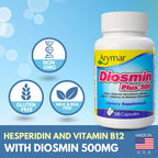 Arymar Diosmin Plus 500 - Circulatory System Support Supplement, 500mg, 120 Capsules