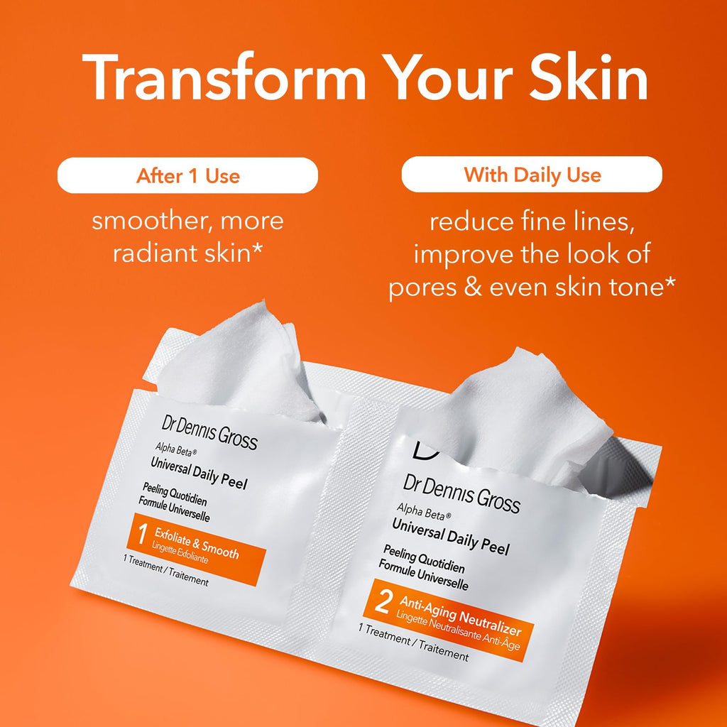 Dr Dennis Gross Alpha Beta Universal Daily Peel: for Uneven Tone or Texture and Fine Lines or Enlarged Pores, (5 Treatments)