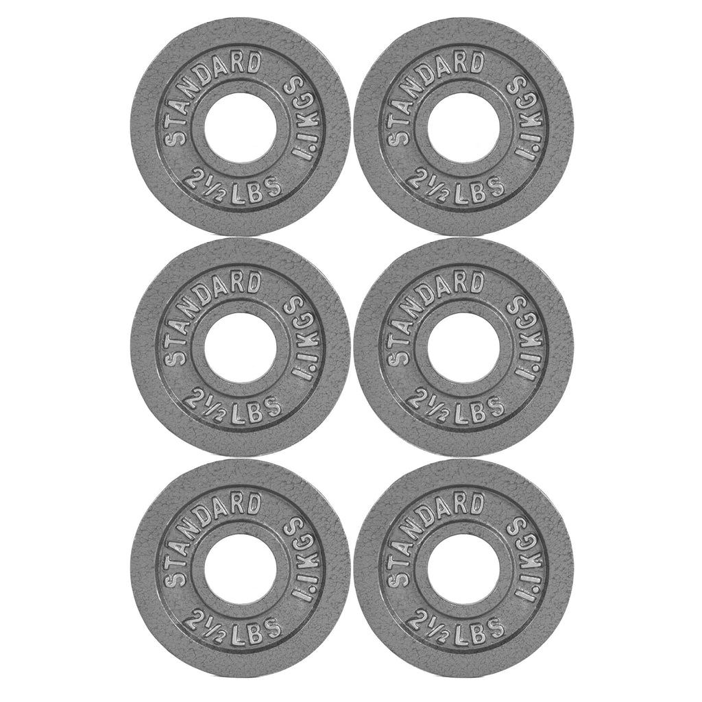 CAP Barbell Olympic 2-Inch Weight Plate, Gray, 2.5 LBS - 6 Plate Set