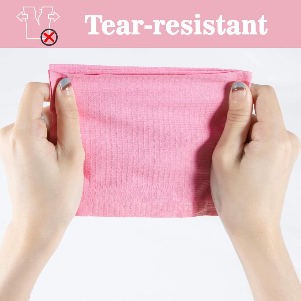 MAQIHAN 75pcs Dental Bibs Disposable - Pink Dentist Bib for Nail, Tattoo