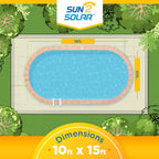 Sun2Solar Blue 10 ft x 15 ft Oval Pool Solar Cover | 8 Mil | Heat Retaining Blanket for Inground and Above Ground Swimming Pools | Harness The Sun's Energy to Heat Pool | Bubble Heating Blankets