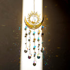 Artilady Sun and Moon Crystal Suncatcher Large Prism Wind Chimes for Window