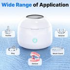 CXRUY Ultrasonic Retainer Cleaner - UV Dental Cleaning Pod Night Guard Cleaner for Dentures, Aligner, Braces, Toothbrush Heads, Jewelry (White)