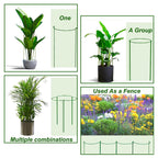 12 Pack Plant Support Stake, 16 Inch Peony Cages and Supports for Outdoor Plants, with 15 Pcs Plant Labels, 20 Pcs Plant Clips, 7ft Plant Ties